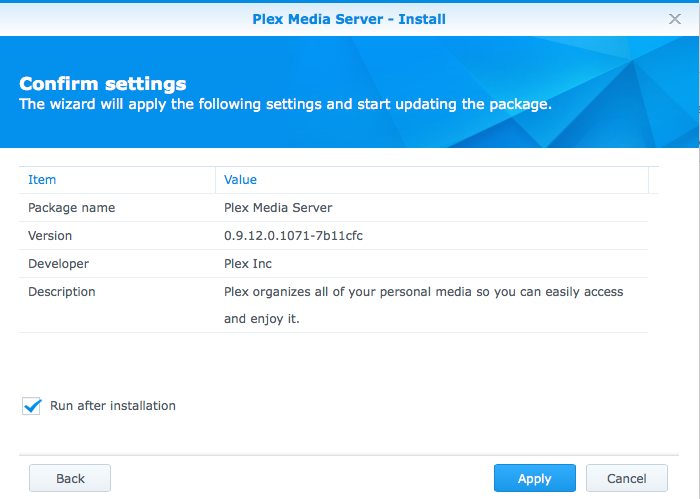 plex media server download for synology nas