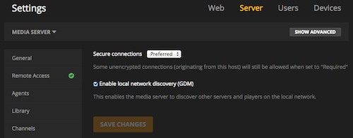 universal media server transcoding settings