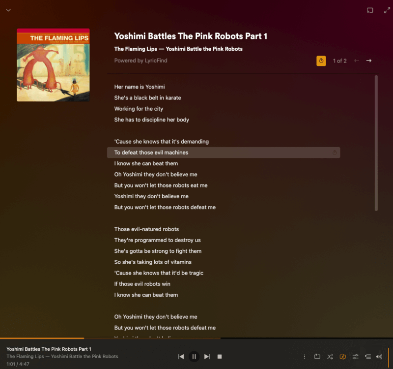 Automatic Lyrics from LyricFind Plex Support