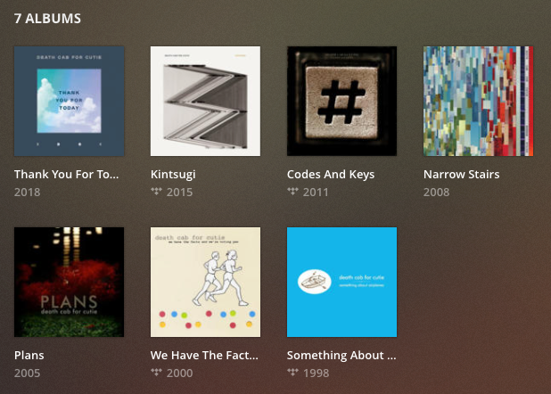 Web: Personal music library with multiple TIDAL albums added